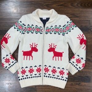 Hanna Andersson Reindeer Snowflake Cotton Sweater 140/10
